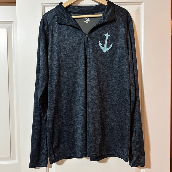 badger sport Tops - NHL Seattle Kraken Navy Quarter-Zip Pullover